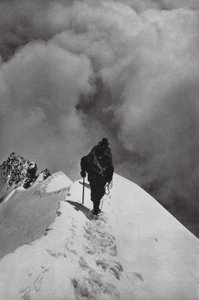 Alpy: Překročení Breithornu (černobílá fotografie)