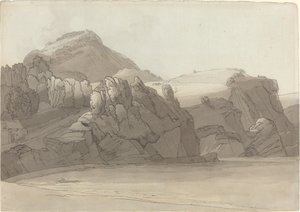 Skalnaté pobřeží v Coombmartinu, Devon (Combe Martin Bay) od Francis Towne
