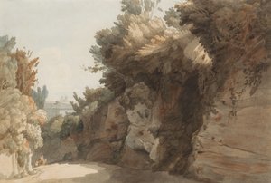 Pohled na Arco Scuro, pohled k vile Medici, Řím, 1785. od Francis Towne