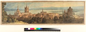 No.1483 Pohled na Lausanne, 1781 (wc, tužka a inkoust na papíře)
