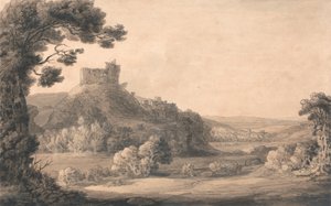 Hrad Oakhampton od Francis Towne