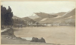 Město Lugano, Švýcarsko, 1781 od Francis Towne