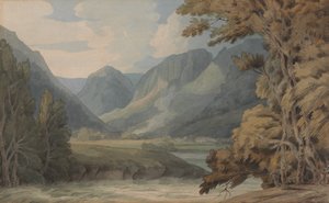 Výhled na Eagle Crag a Rosthwaite v Borrowdale od Francis Towne