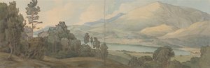 Pohled na jezero Coniston v Lancashire od Francis Towne