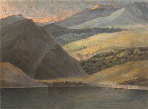 Pohled na večerní jezero Maggiore od Francis Towne