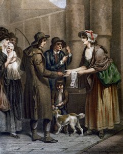 Prodejce hudebních partitur pro nové písně, rytina Francis Wheatley (1747-1801) z Cries v Londýně, Spojené království od Francis Wheatley