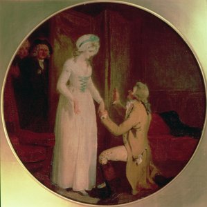 Young Marlow a slečna Hardcastle, scéna z filmu „She Stoops to Conquer“ od Olivera Goldsmitha, 1791
