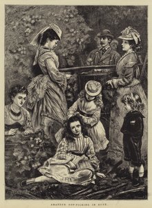 Amatérský sběr chmele v Kentu od Francis Wilfred Lawson