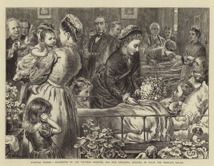 Neděle nemocnice, znovuotevření nemocnice pro nemocné děti ve Victorii, Chelsea, výsostnou výsostností princezny Louise od Francis Wilfred Lawson
