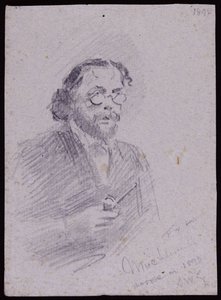 Portrét JT Micklethwaite, cca 1893 (tužka na papíře) od Francis Wilfred Lawson