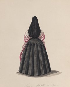 Žena na sobě saya při pohledu zezadu, ze skupiny kreseb zobrazujících..., ca. 1848. od Francisco