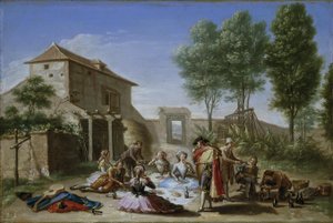 Svačina v poli, kolem 1784-5 (olej na plátně)