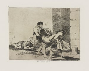 Na hřbitov. (Na hřbitov.), pl. 56 ze série The Disasters of War od Francisco de Goya