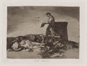 Krutá škoda! (Cruel Tale of Woe!), Deska 48 z The Disasters of War od Francisco de Goya