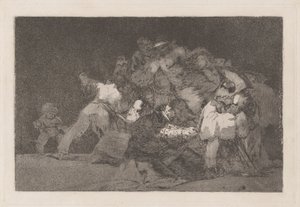General Folly, také známý jako Jedna z kočky a šaty oddané, ze série Los disparate (Přísloví) od Francisco de Goya