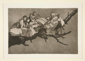 Nesourodé zesměšňování (Ridiculous Folly), pl. 3 ze série Los proverbios od Francisco de Goya