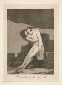 láska a smrt (Láska a smrt), pl. 10 ze série The Caprices od Francisco de Goya