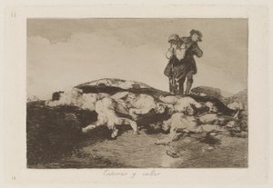 Pohřbte je a mlčte, deska 18 z The Disasters of War od Francisco de Goya