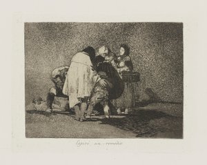 Espir? náprava hříchu. (Nedalo se nic dělat a zemřel.), pl. 53 ze série Los desastres de la guerra (The Disasters of War) od Francisco de Goya