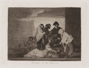 Děkuji ? la almorta (Díky prosu), Deska 51 z The Disasters of War od Francisco de Goya