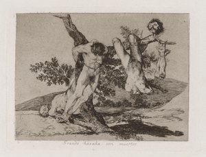skvělý výkon! S mrtvými! (A Heroic Feat! With Dead Men!), Plate 39 z The Disasters of War od Francisco de Goya