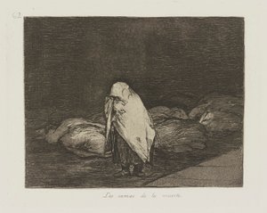 Postele smrti. (Postele smrti.), pl. 62 ze série The Disasters of War od Francisco de Goya