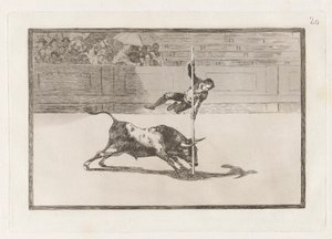 Lehkost a odvaha Juanita Apinaniho v [The Ring] v Madridu, deska 20 z La Tauromaquia od Francisco de Goya