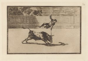 Lehkost a odvaha Juanita Apinaniho v [The Ring] v Madridu, deska 20 z La Tauromaquia od Francisco de Goya