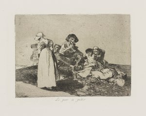 Nejhorší je ptát se. (The Worst Is To Beg.), pl. 55 ze série The Disasters of War od Francisco de Goya