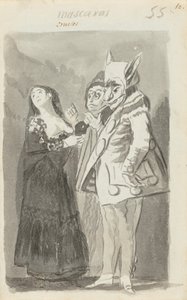 Mascaras circlees (Cruel Masks) [recto] od Francisco de Goya