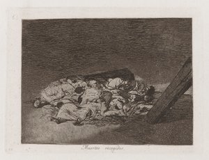 Sklizeň mrtvých, deska 63 z The Disasters of War od Francisco de Goya