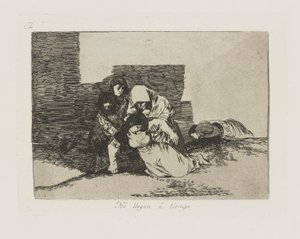 Nepřijdou? počasí. (Nepřijdou včas.), pl. 52 ze série The Disasters of War od Francisco de Goya