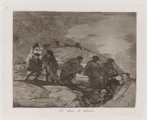 Oni neznají cestu, deska 70 z The Disasters of War od Francisco de Goya