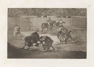 Pepe Illo sekne na býka (Pepe Illo Making the Pass of the od Francisco de Goya