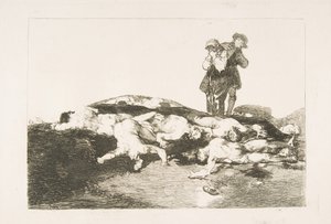 Plate18 z The Disasters of War Los Desastres de la Guerra: Pohřbte je a zachovejte klid..., 1810. od Francisco de Goya