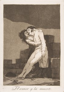 Deska 10 z Los Caprichos: Láska a smrt Láska a smrt, 1799. od Francisco de Goya