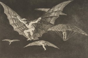 Deska 13 od Nesourodých: Způsob létání, ca. 1816-23 publikováno 1864. od Francisco de Goya
