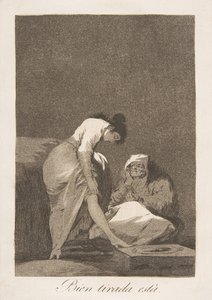 Deska 17 z Los Caprichos: Je pěkně natažená Bien tirada está., 1799. od Francisco de Goya