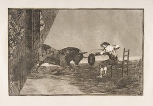 Deska 18 Tauromaquia: Odvaha Martincha v ringu v Zaragoze, 1816. od Francisco de Goya