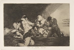 Deska 26 z The Disasters of War Los Desastres de la Guerra: One..., 1810-20, vydáno 1863. od Francisco de Goya