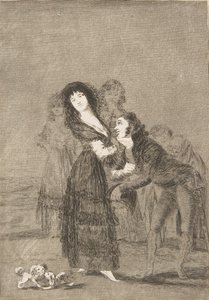 Deska 27 z Los Caprichos: Který z nich je více překonán Quien mas rendido, 1799. od Francisco de Goya