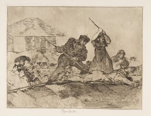 Talíř 28 z The Disasters of War Los Desastres de la Guerra: Rabbl..., 1810 publikováno 1863. od Francisco de Goya