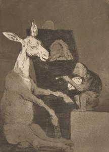 Deska 41 z Los Caprichos: Ani více ani méně Ni mas ni menos., 1799. od Francisco de Goya