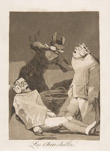 Talíř 50 z Los Caprichos: The Chinchillas Los Chinchillas., 1799. od Francisco de Goya
