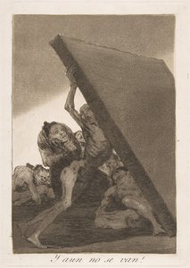 Talíř 59 z Los Caprichos: A stále nejdou! Y aun no se van!, 1799. od Francisco de Goya