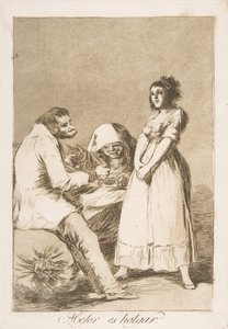 Talíř 73 z Los Caprichos: Je lepší být líný Mejor es holgar., 1799. od Francisco de Goya