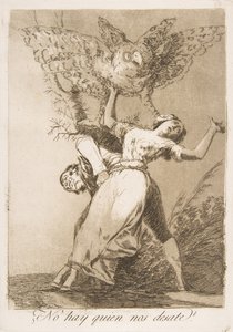 Deska 75 z Los Caprichos: Není tu nikdo, kdo by nás rozvázal ¿No hay quien nos desate, 1799. od Francisco de Goya