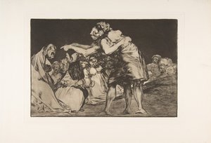 Deska 7 z Disparates: Disorderly Folly, ca. 1816-23 publikováno 1864. od Francisco de Goya