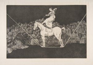 Deska B z Disparates:Puntual Folly, ca. 1816-23 publikované před rokem 1877. od Francisco de Goya