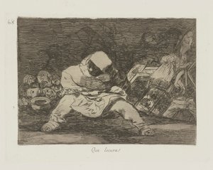 Jaké šílenství! (Jaké šílenství!), pl. 68 ze série The Disasters of War od Francisco de Goya